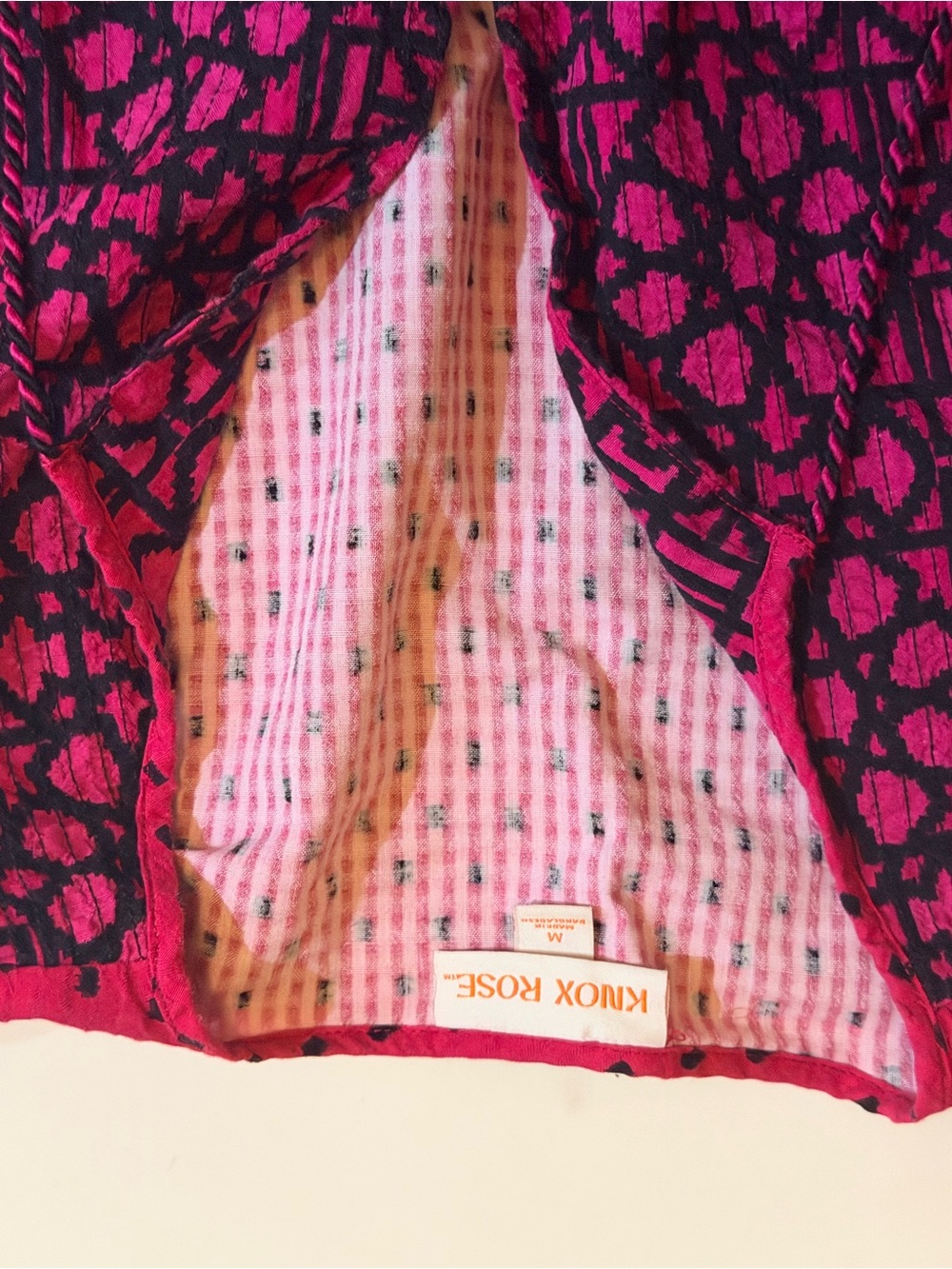Knox Rose Fuchsia Dress with Navy Embroidered Yoke - Picture 2 of 3